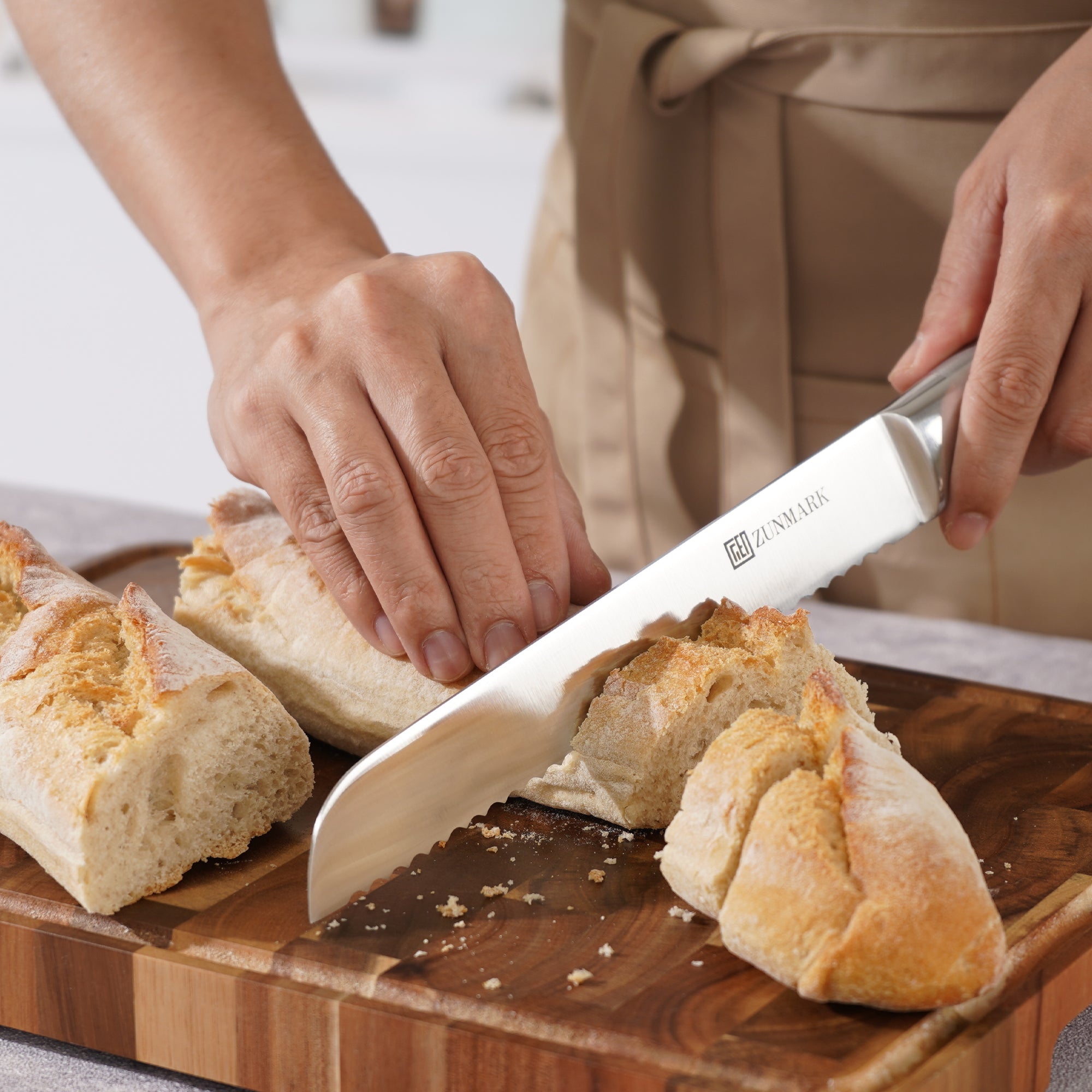 Luna Magnetic 7-Piece Knife Block Set, Silver