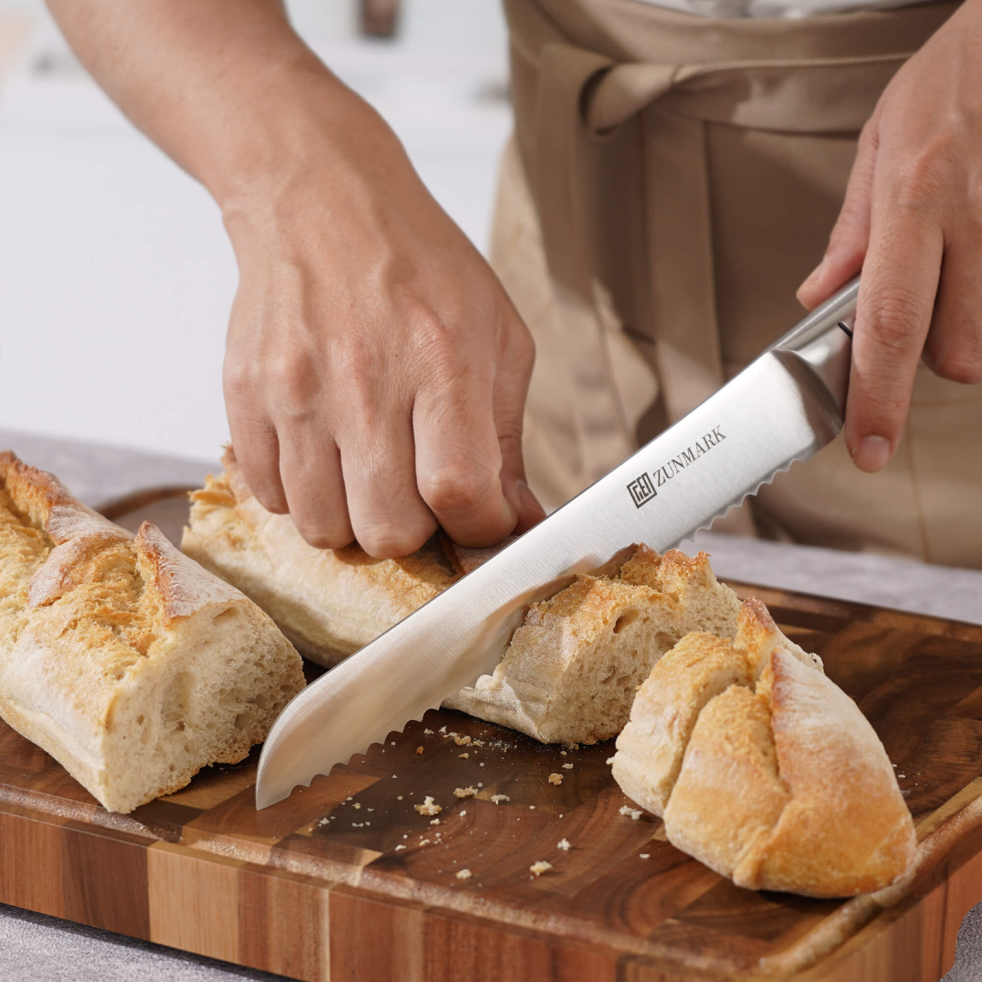 Arbor 13-Piece Knife Block Set – Built-in Sharpener, Silver