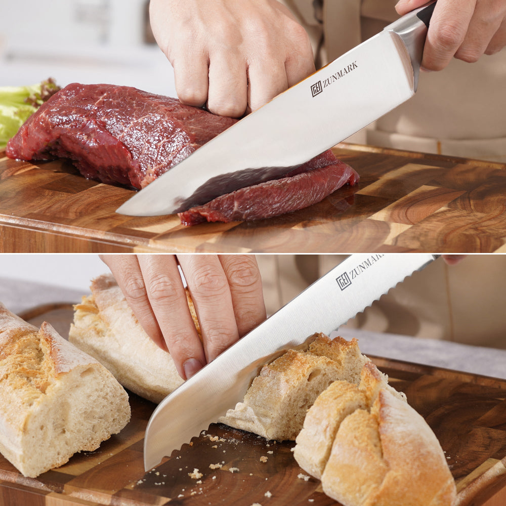 Luna Magnetic 7-Piece Knife Block Set, Black