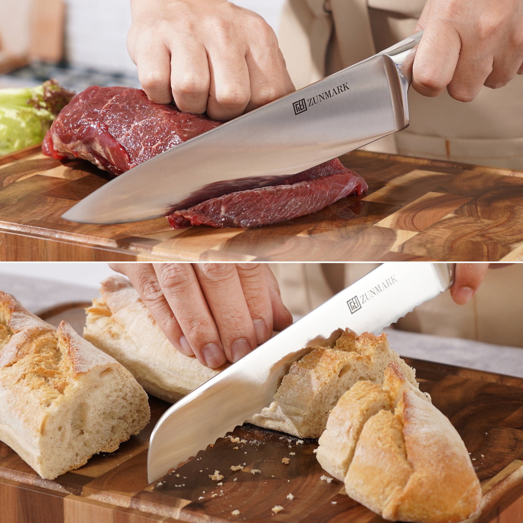 Luna Magnetic 7-Piece Knife Block Set, Silver