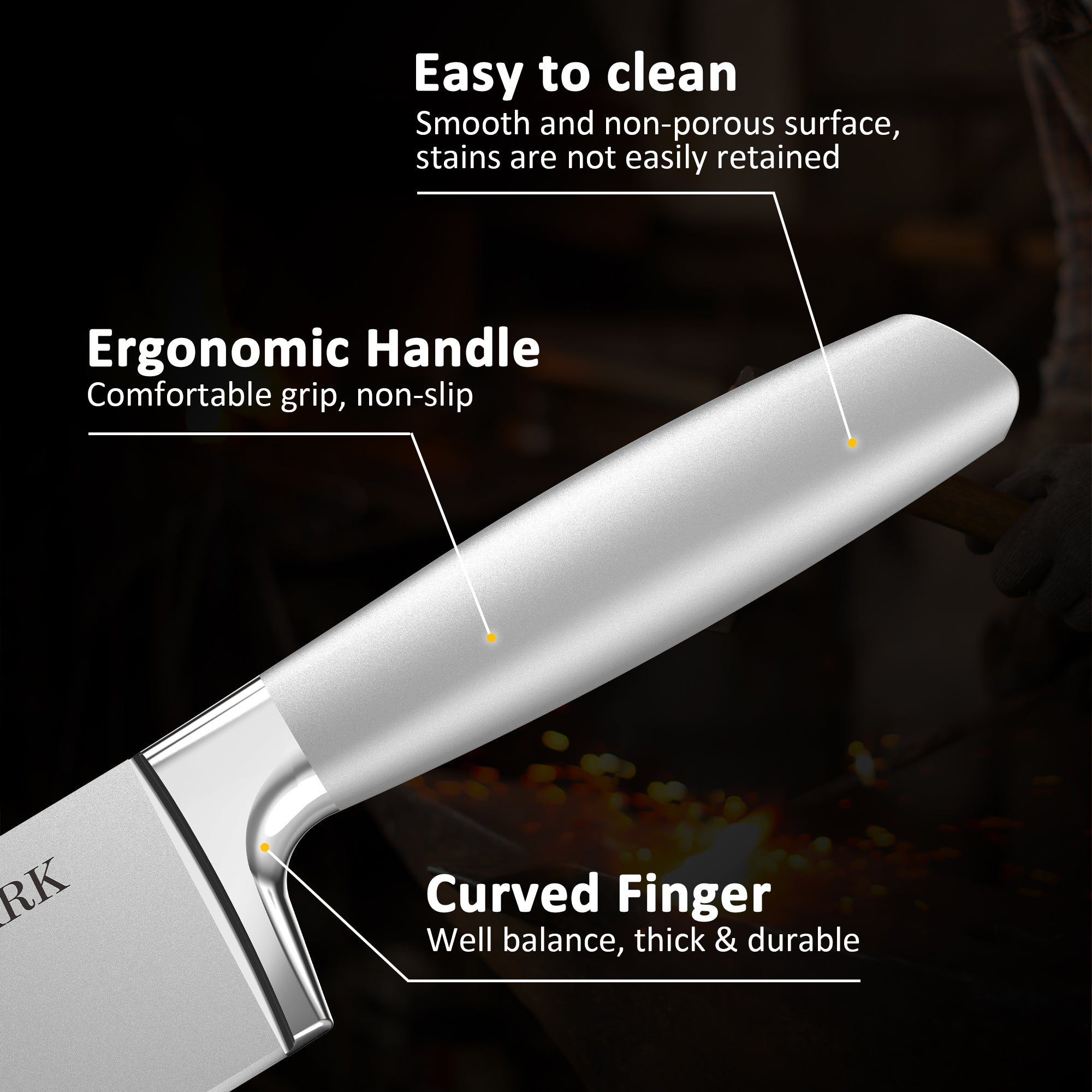 Luna Magnetic 7-Piece Knife Block Set, Silver