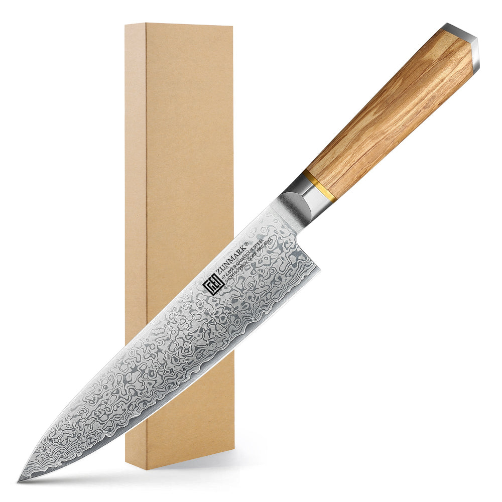 ZUNMARK 8” Damascus Chef Knife– Crafted for Lasting Sharpnes丨Kensan Series