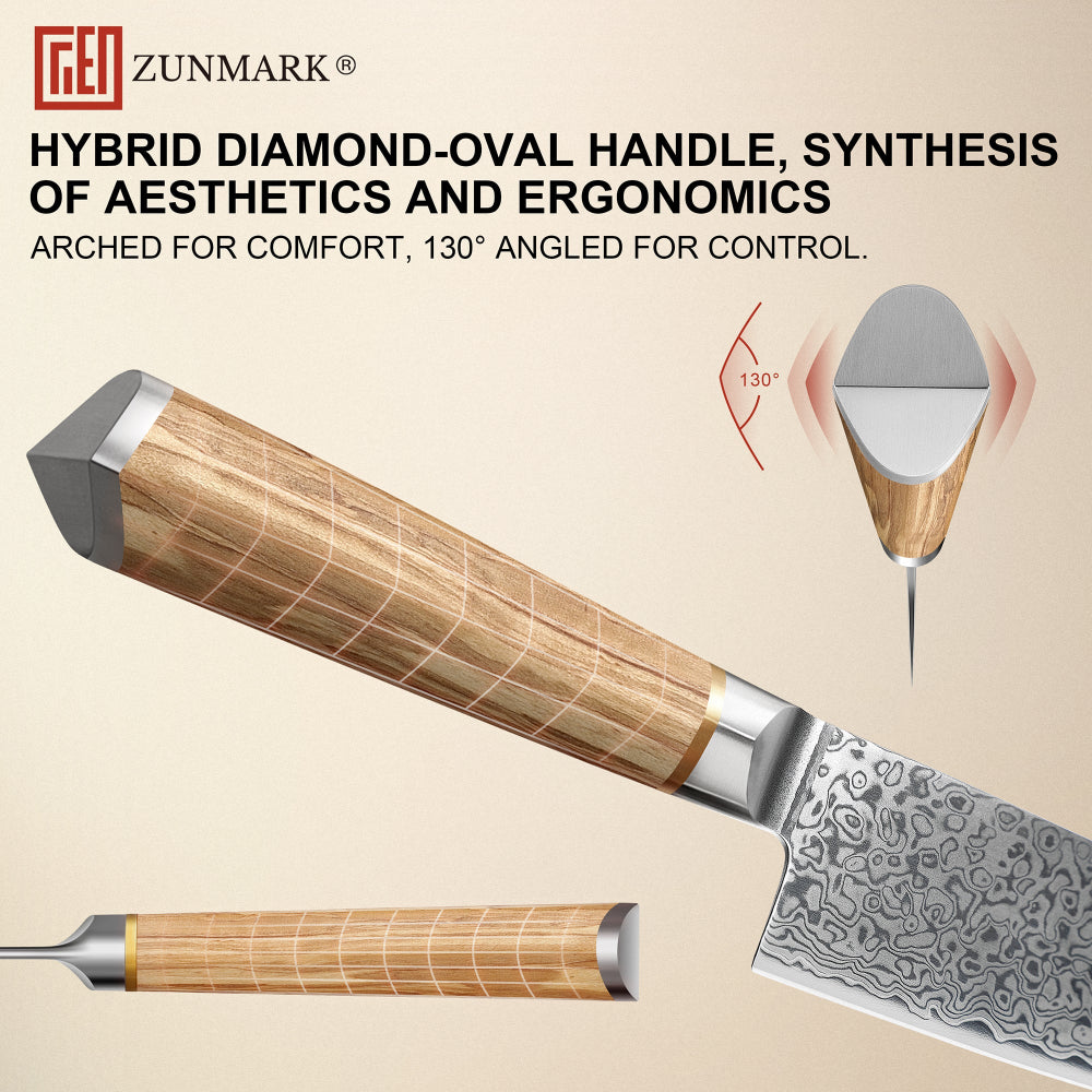 ZUNMARK 8” Damascus Chef Knife– Crafted for Lasting Sharpnes丨Kensan Series