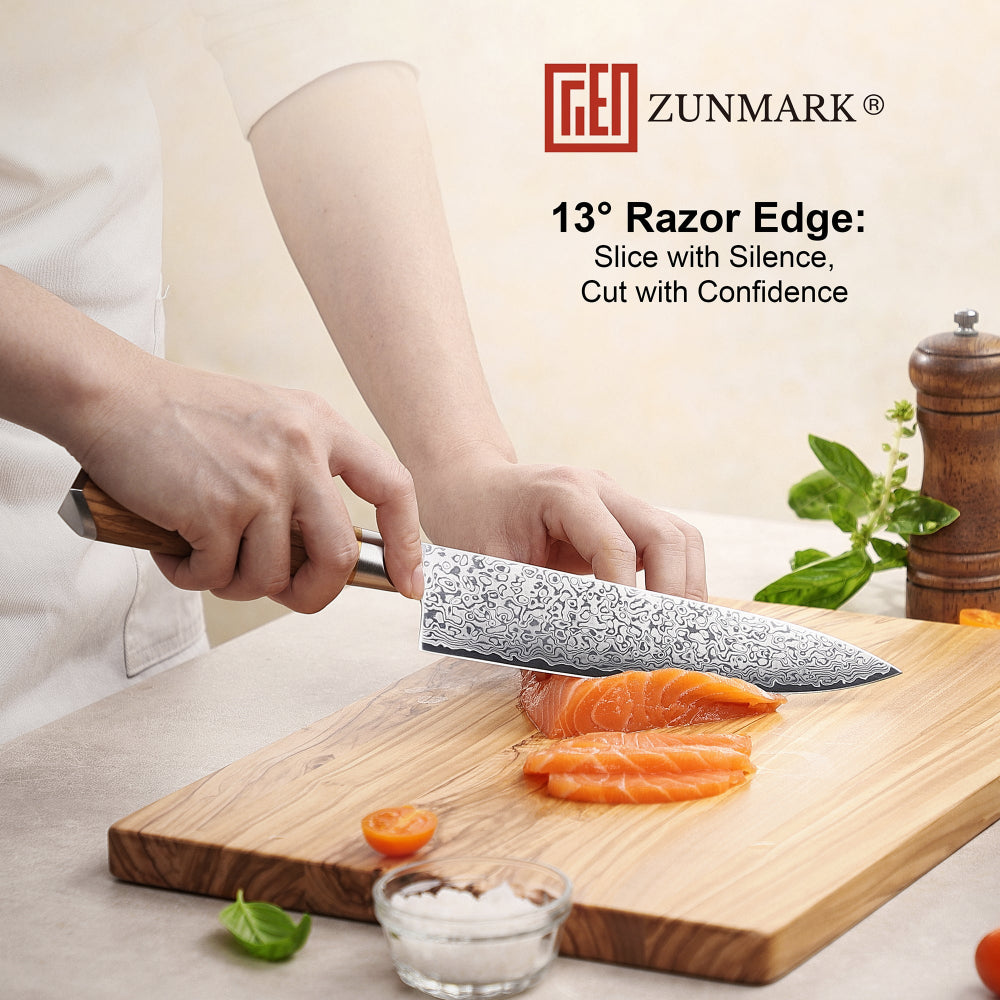 ZUNMARK 8” Damascus Chef Knife– Crafted for Lasting Sharpnes丨Kensan Series
