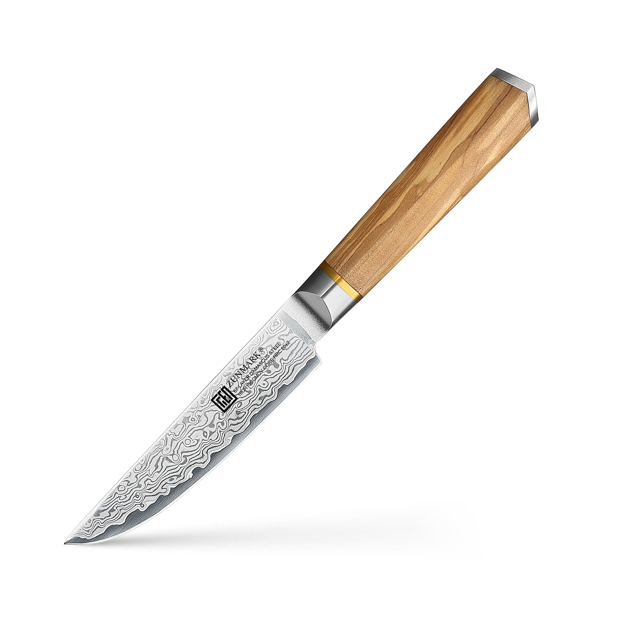 ZUNMARK 4.5 inch Damascus Steak Knife - Kensan Series Premium Kitchen Knives