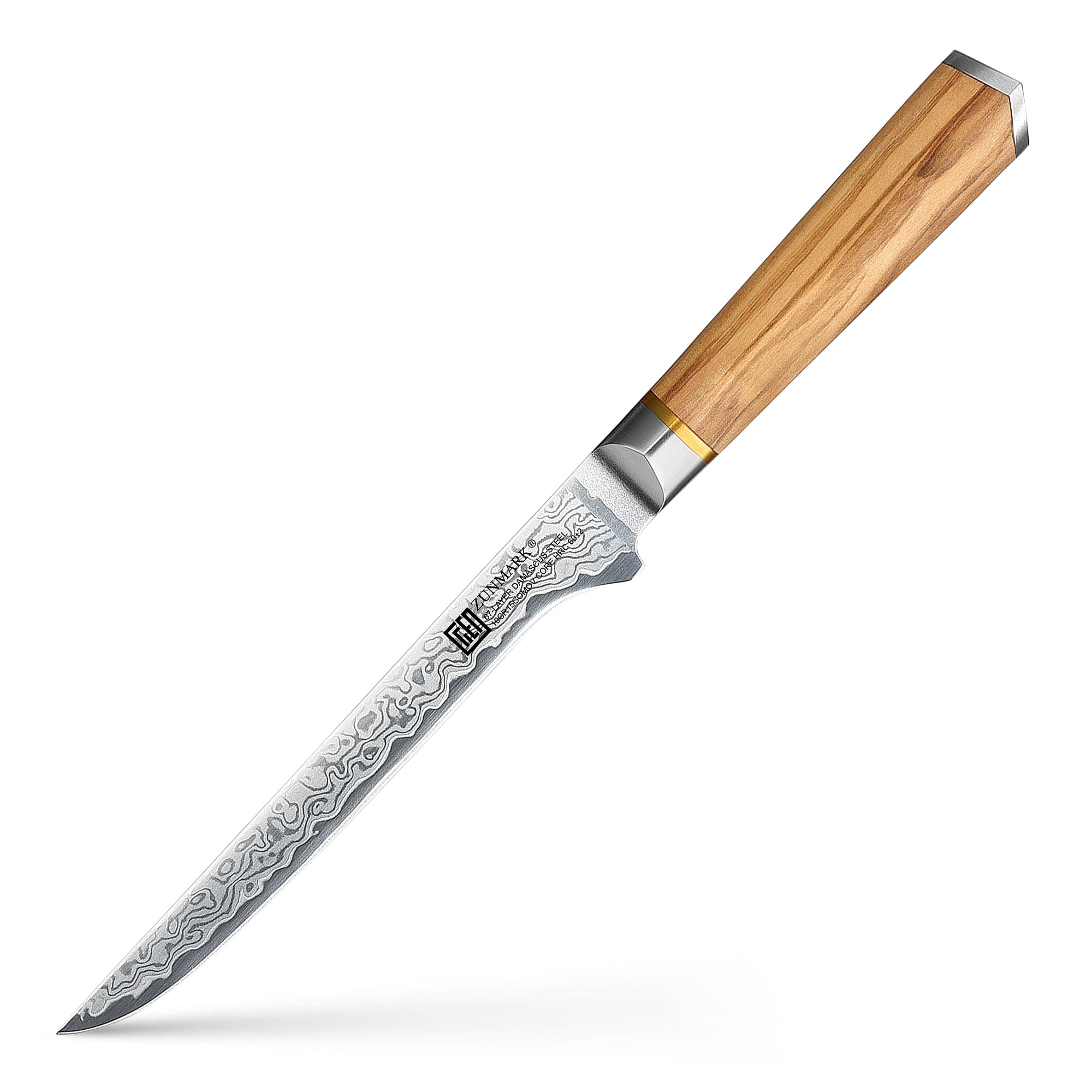 ZUNMARK 6 inch Damascus Boning Knife - Kensan Series Premium Kitchen Knives