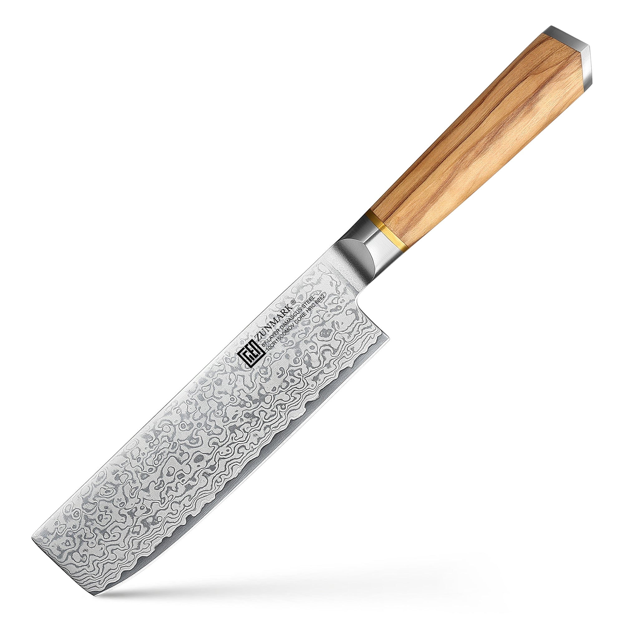 ZUNMARK 7 inch Damascus Nakiri knife - Kensan Series Premium Kitchen Cutlery