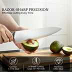 ZUNMARK 8” Chef Knife with Sliding Weight System – Crafted for Lasting Sharpness|Kinhua Series