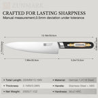 ZUNMARK 8” Chef Knife with Sliding Weight System – Crafted for Lasting Sharpness|Kinhua Series